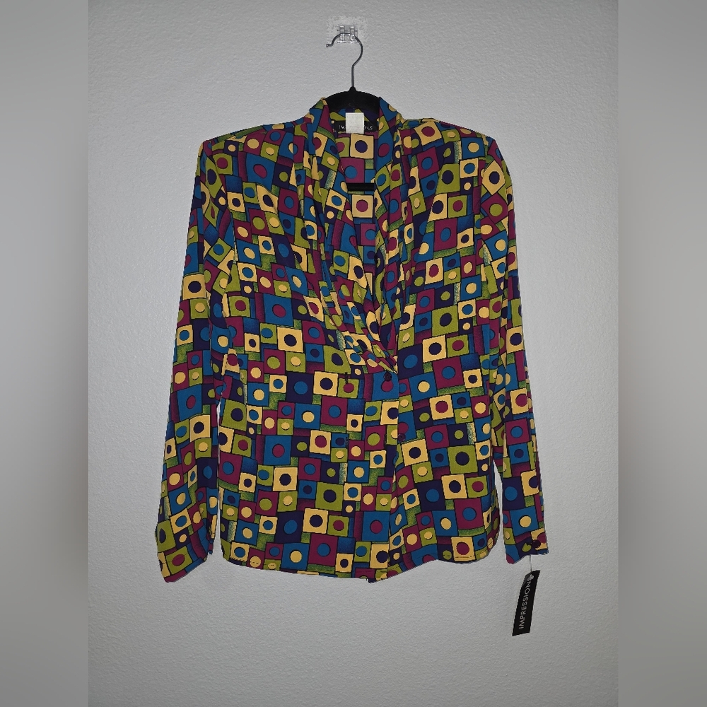 Colorful Geometric Pattern Blazer